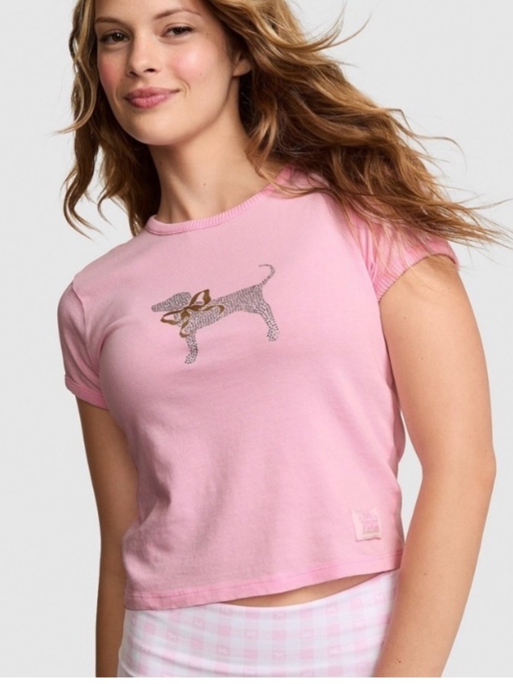 Loveshackfancy Pink Bling Tee NWT L